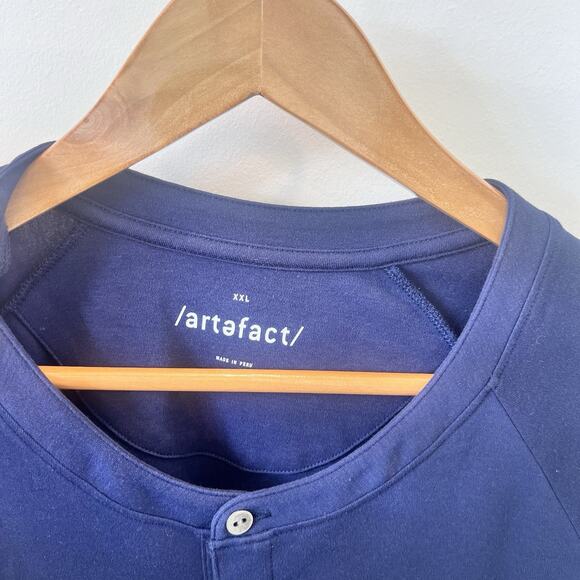 Mens Artefact Navy Blue Long Sleeve Shirt Size XXL - Picture 3 of 7